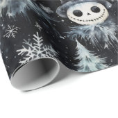 Gotische Spooky Kerstmissneeuwman Cadeaupapier (Rol Hoek)