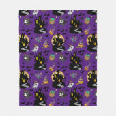 Gotische Spooky Paarse Heks Cartoon Fleece Deken (Voorkant)