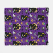 Gotische Spooky Paarse Heks Cartoon Fleece Deken (Voorkant (Horizontaal))