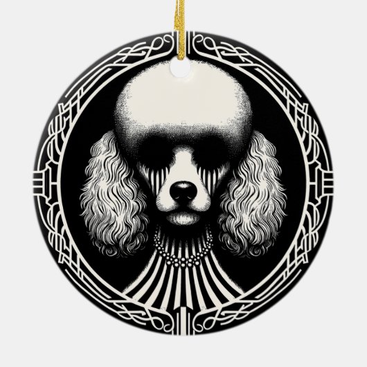  Gotische Spooky Poedel Hond Ornament (Achterkant)