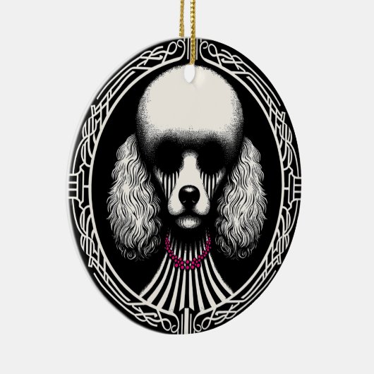  Gotische Spooky Poedel Hond Ornament (Rechts)