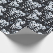 Gotische Spooky Skulls met Harten Cadeaupapier (Hoek)