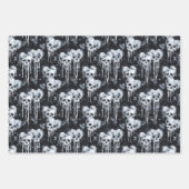 Gotische Spooky Skulls met Harten Inpakpapier Vel (Voorkant)