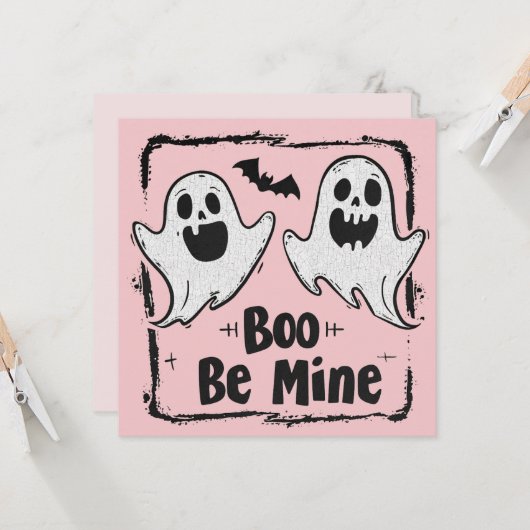 Gotische Spooky Valentijn Geesten Kaart (Voorkant / Achterkant in situ)