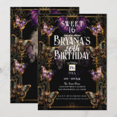 Gotische Sprookje Gouden Vlinder & Vleermuis Zoet  Kaart (Voorkant / Achterkant)