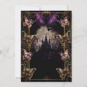 Gotische Sprookjesachtige Gouden Vlinder & Vleermu Kaart (Achterkant)