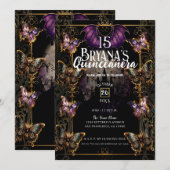 Gotische Sprookjesachtige Gouden Vlinder & Vleermu Kaart (Voorkant / Achterkant)