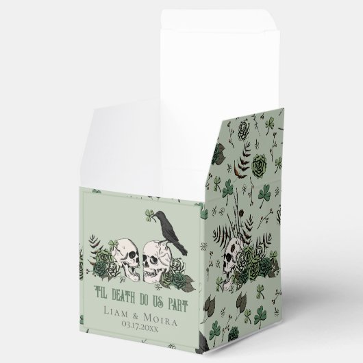 Gotische St. Patrick's Day Bloemenschedel Ierse br Bedankdoosjes (Geopend)