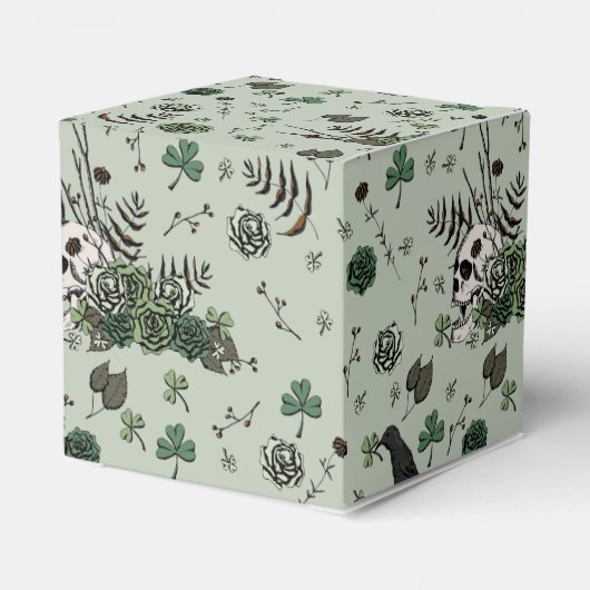 Gotische St. Patrick's Day Bloemenschedel Ierse br Bedankdoosjes (Achterkant)