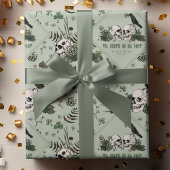 Gotische St. Patricks Day Bloemrijke Schedels Iers Cadeaupapier