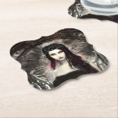 Gotische Steampunk Gevallen Engel AI Kunst Kartonnen Onderzetters (Gekanteld)