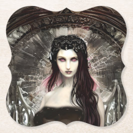 Gotische Steampunk Gevallen Engel AI Kunst Kartonnen Onderzetters