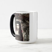 Gotische Steampunk Gevallen Engel AI Kunst Magische Mok (Voorkant links)