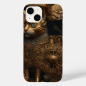 Gotische Steampunk Gouden Kat Case-Mate iPhone Case (Achterkant)
