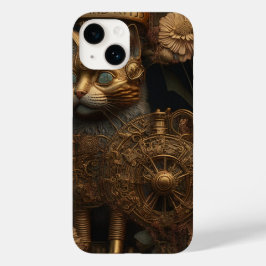 Gotische Steampunk Gouden Kat Case-Mate iPhone 14 Hoesje