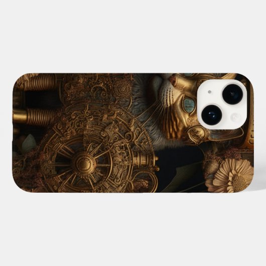 Gotische Steampunk Gouden Kat Case-Mate iPhone Case (Achterkant (horizontaal))