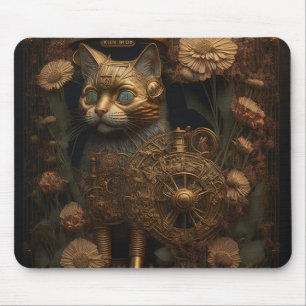 Gotische Steampunk Gouden Kat Muismat
