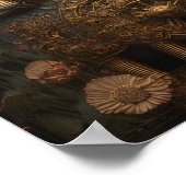 Gotische Steampunk Gouden Kat Poster (Hoek)