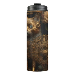 Gotische Steampunk Gouden Kat Thermosbeker
