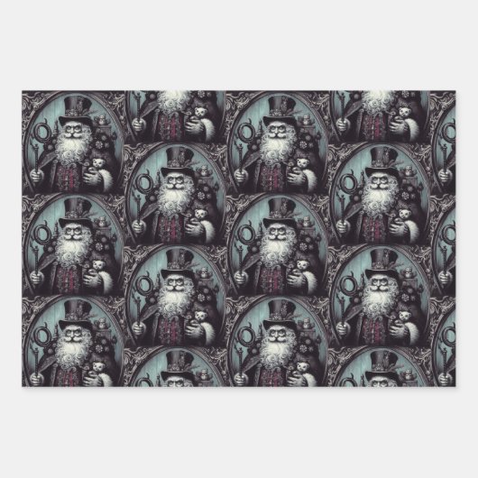 Gotische Steampunk Kerstmis Inpakpapier Vel (Voorkant 3)