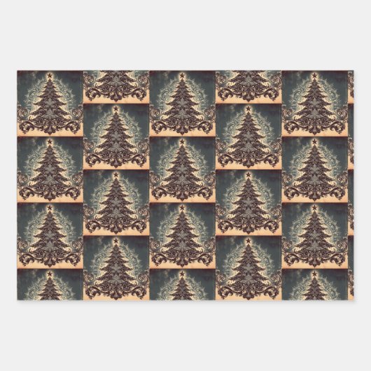 Gotische Steampunk Kerstmis Inpakpapier Vel (Voorkant)