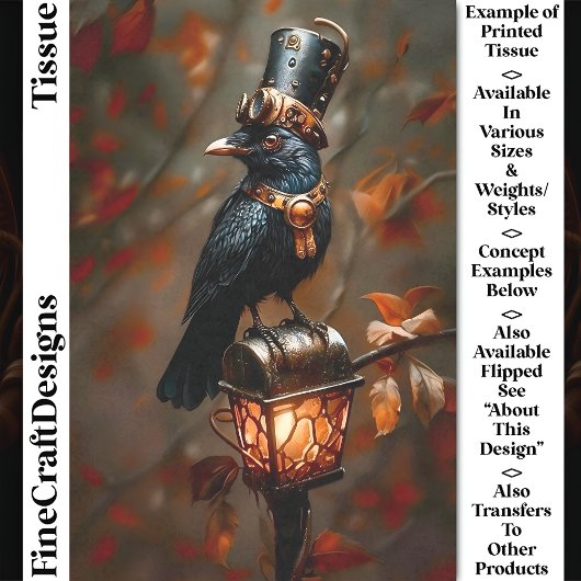 Gotische Steampunk Raaf, Lantaarn, DC2L Decoupage Tissuepapier
