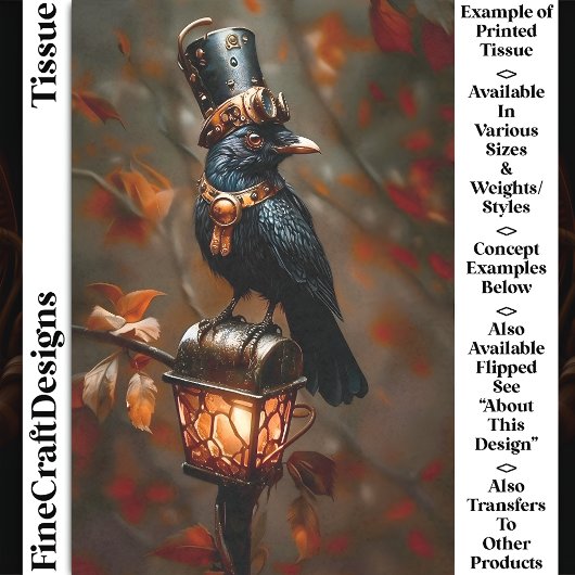 Gotische Steampunk Raaf, Lantaarn, DC2R Découpage Tissuepapier
