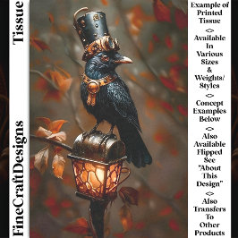 Gotische Steampunk Raven, Lantaarn, DC2R Decoupage Tissuepapier