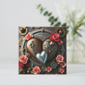 Gotische Steampunk Valentijnsdag Fototemplate Kaart (Staand voorkant)