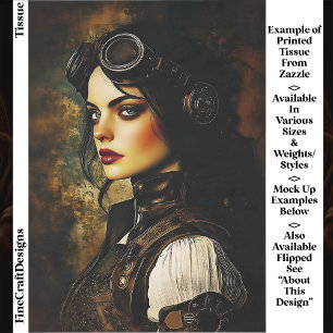 Gotische Steampunk Vrouw, Industrieel EH9L Découpa Tissuepapier