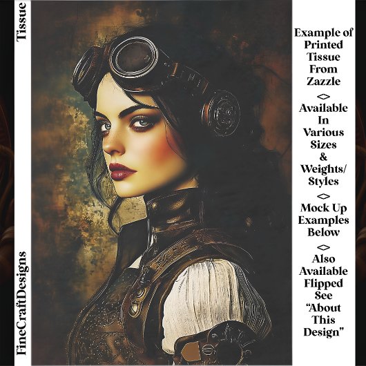 Gotische Steampunk Vrouw, Industriële EH9L Decoupa Tissuepapier