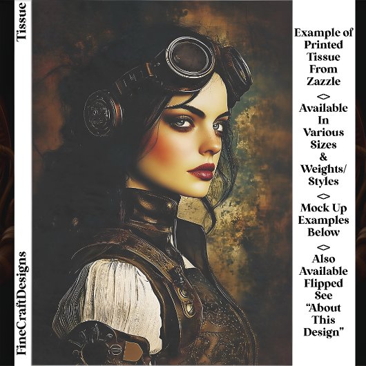 Gotische Steampunk Vrouw, Industriële EH9R Decoupa Tissuepapier