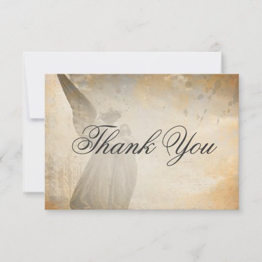  gotische stenen engel bruiloft bedankkaart (Voorkant)