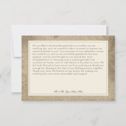  gotische stenen engel bruiloft bedankkaart (Achterkant)