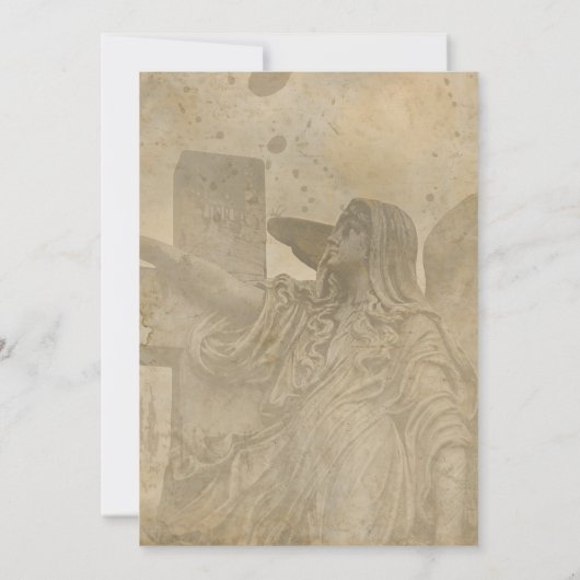  gotische stenen engel bruiloft kaart (Achterkant)