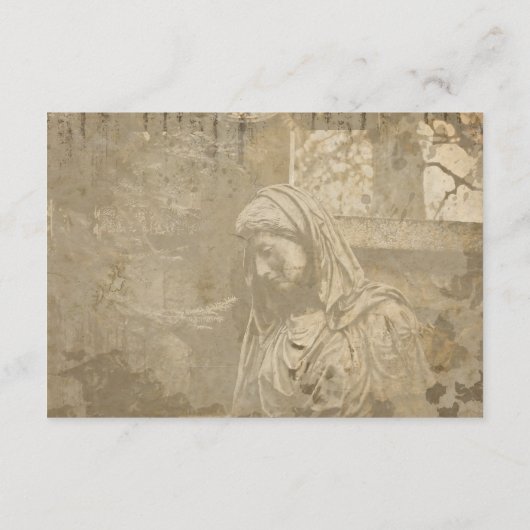  gotische stenen engel bruiloft receptie informatiekaartje (Achterkant)