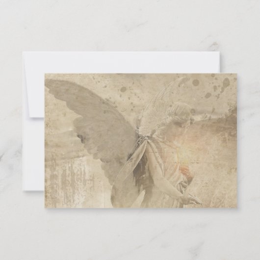 gotische stenen engel bruiloft save the date (Achterkant)