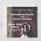 Gotische stijl bruiloft Stationery Donker Somber Save The Date (Voorkant)