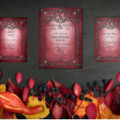 Gotische stijl donker bordeaux zilver Lijst bruilo Kaart