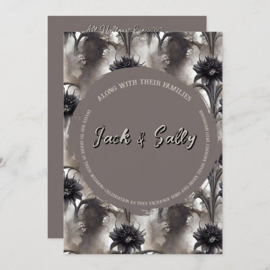 Gotische stijl donkere bruiloft uitnodiging (Voorkant / Achterkant)