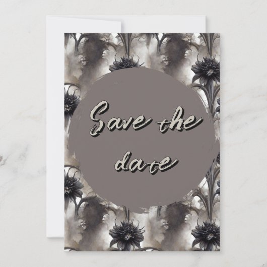 Gotische stijl donkere save the date (Voorkant)