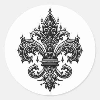 Gotische stijl Fleur-de-lis Ronde Sticker