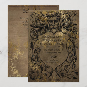 Gotische stijl Gold Foil Halloween Party Kaart