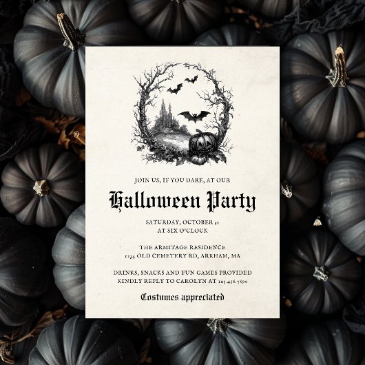 Gotische  stijl illustratie Halloween Party Kaart