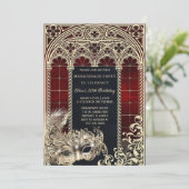 Gotische stijl Masquerade Verjaardagsfeest Sjabloo Kaart (Staand voorkant)