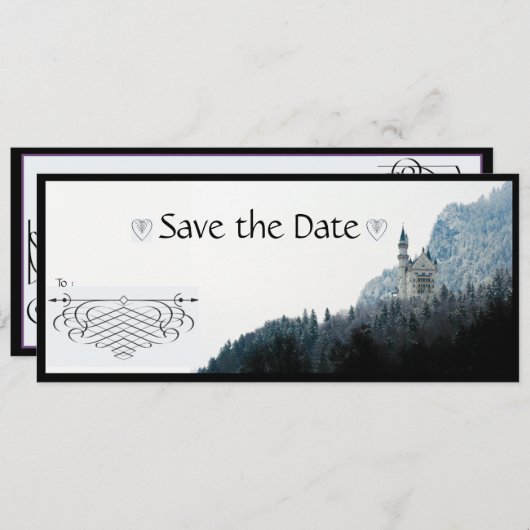 gotische stijl save the date (Voorkant / Achterkant)