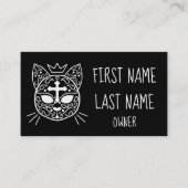 Gotische stijl suiker schedel kitty kat chic visitekaartje (Voorkant)