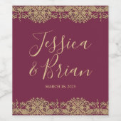 Gotische stijl voedsel- en dranklabelset wijn etiket (Enkel label)