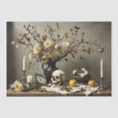 Gotische stilleven met schedel - Decoupage - Tissuepapier (Voorkant)