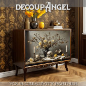 Gotische stilleven met schedel - Decoupage - Tissuepapier